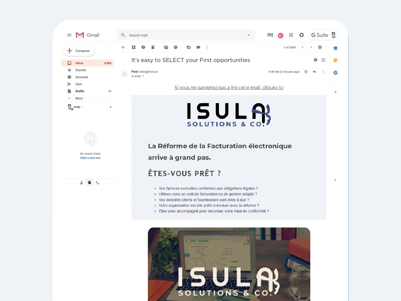 Création de Campagne d'emailing
